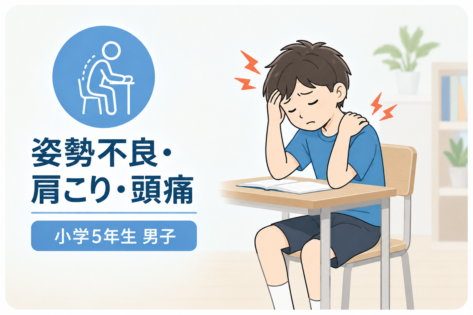 姿勢の悪さと肩こり・頭痛が改善しました